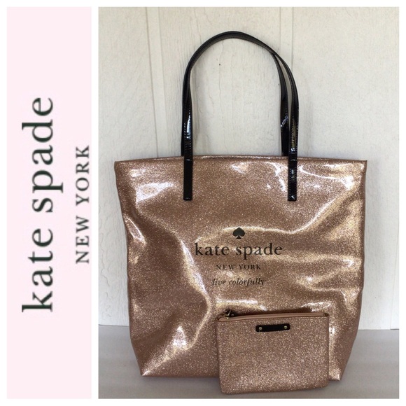 KATE SPADE HOLIDAY DRIVE GLITTER TOTE AND POUCH - Picture 3 of 15